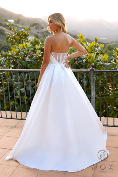 Strapless Wedding Dress JE988 by Nox Anabel 6 / White