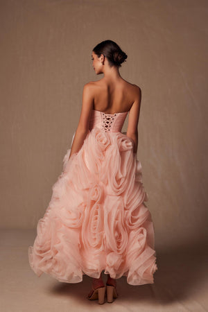 Strapless Rosette Reception Dress Nox Anabel JQ1037