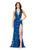 Ashley Lauren 11283 ON SALE SIZE 2 TUORQUISE  Halter Evening Gown with Sequin Motif