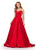 Ashley Lauren 11473 Vestido de fiesta de satén sin tirantes