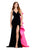 Ashley Lauren 11527 Vestido de terciopelo con lazo trasero de satén