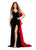 Ashley Lauren 11527 Vestido de terciopelo con lazo trasero de satén