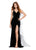 Ashley Lauren 11527 Vestido de terciopelo con lazo trasero de satén