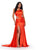 Ashley Lauren 11537 ON SALE RED SIZE 14 One Shoulder Draped Gown
