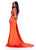 Ashley Lauren 11537 ON SALE RED SIZE 14 One Shoulder Draped Gown