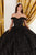 Glitter Floral Embellishment Ball Gown 15704