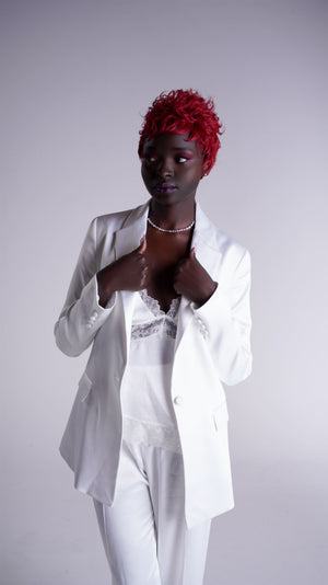 Satin White Women Suit SUIT002