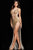 Jovani 22298 Vestido ilusión con cuentas doradas desnudas