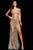 Jovani 22298 Vestido ilusión con cuentas doradas desnudas
