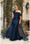 Terani 242M3342 One Shoulder Flowers Appliques Fitted Gown