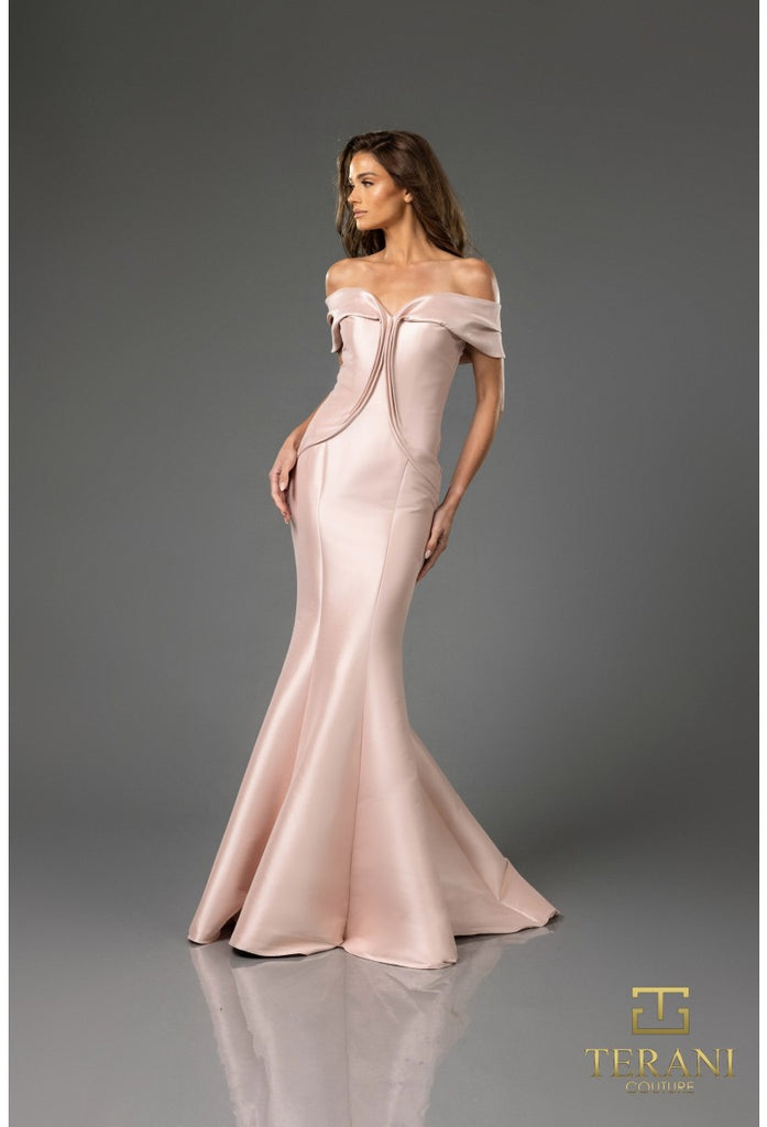 Terani 251E4565 Off the Shoulder Fitted Gown