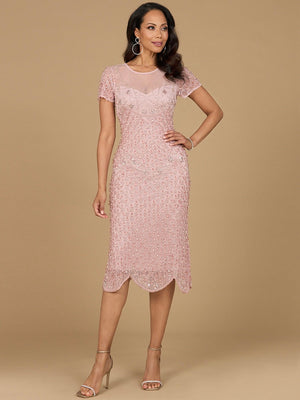 Beaded Midi Dress with Cap Sleeves 28974