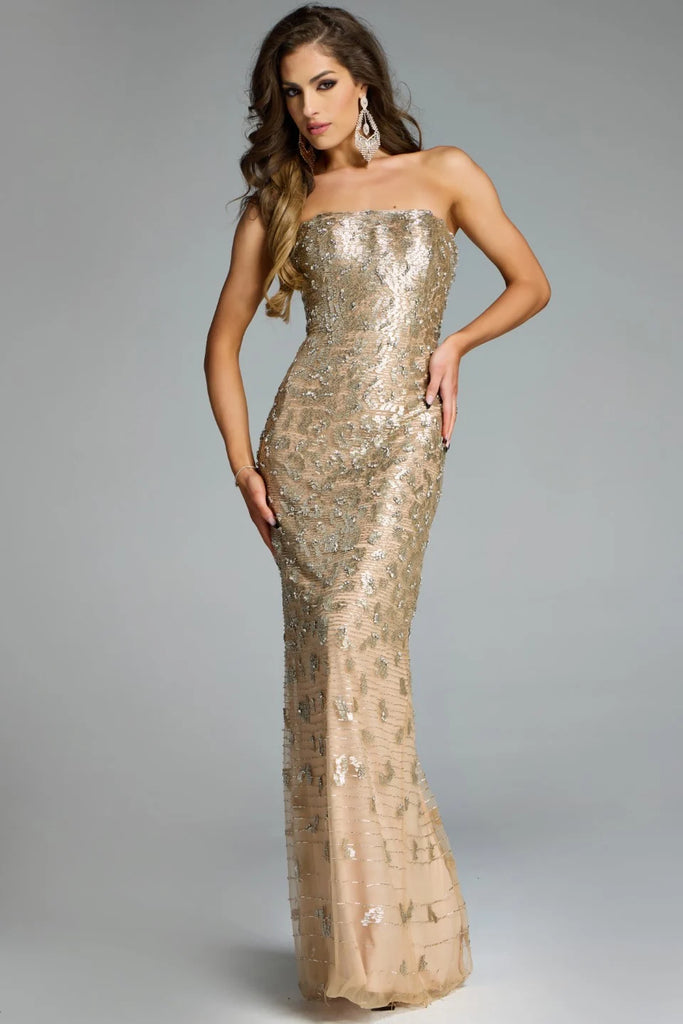 Jovani 40887 Strapless Sequin Column Dress