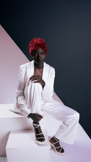 Satin White Women Suit SUIT002