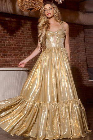 Jovani 43596 Shiny Corset Prom Dress