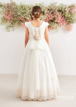 In Stock Size 6 Short Sleeves Spanish Communion Gown Amaya 577014MC