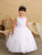 Illusion Neckline Dress Communion Flower Girl Dress  5818