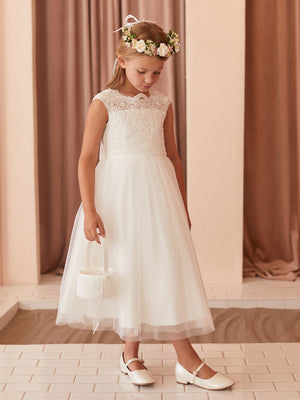 Lace and Tulle Skirt Flower Girl Communion 5856