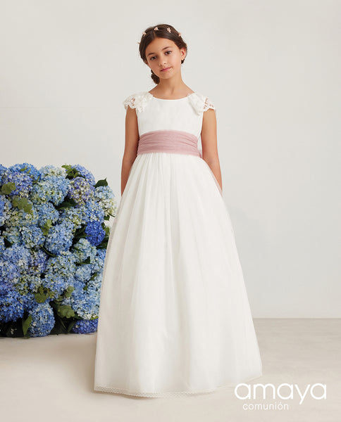 Angel Chic Sleeves Spanish Communion Gown Amaya 617011MD main image 1