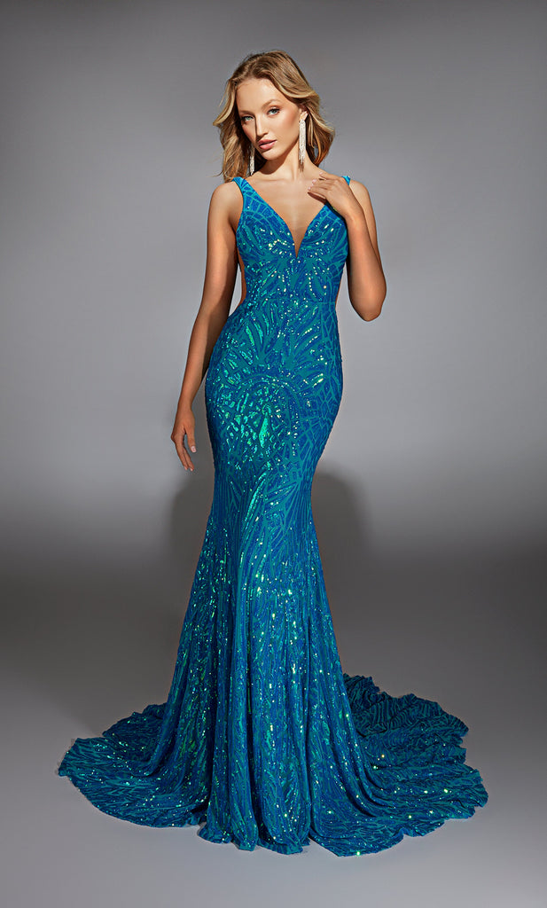 Alyce Paris 61876 V-Neckline Sequin Prom Dress