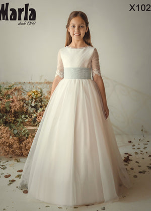 French Sleeves Spanish Communion Gown X102