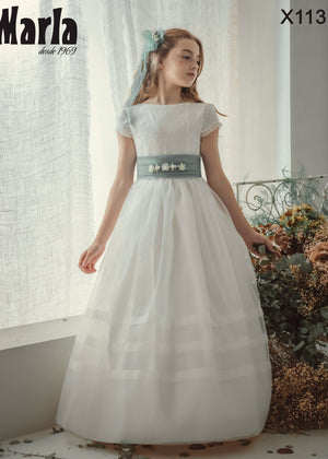 Short Sleeves Spanish Communion Gown X113