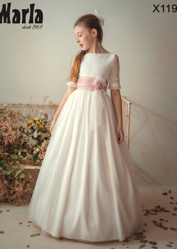 French Sleeves Spanish Communion Gown X119