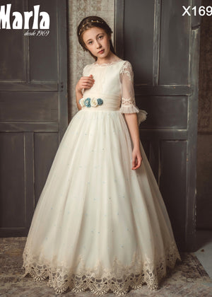 French Sleeves Spanish Communion Gown Marla X169
