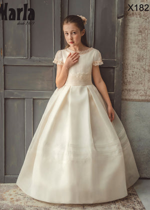 Short Sleeves Spanish Communion Gown Marla X182