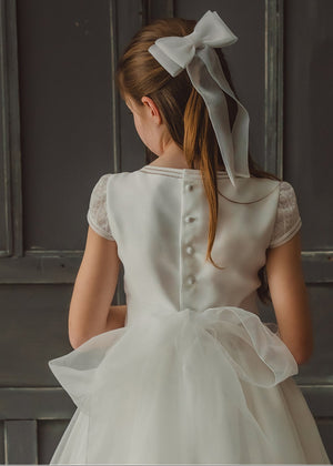 Short Sleeves Spanish Communion Gown Marla X186
