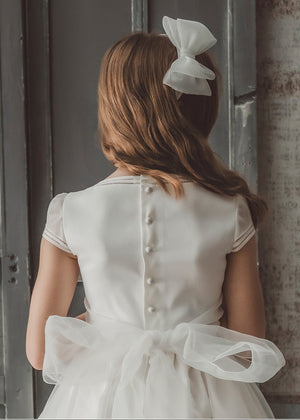 Short Sleeves Spanish Communion Gown Marla X189
