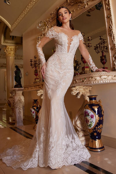 mermaid long sleeve wedding dress A1022 - BOHEMIAN LACE MERMAID GOWN - Andrea & Leo Couture