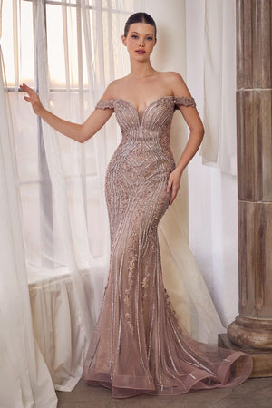 Andrea & Leo A1257 Off the Shoulder Embellished Gown