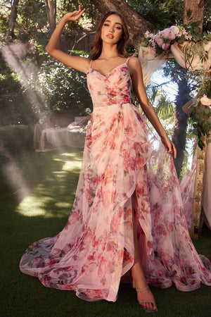 Andrea & Leo A1290 A-Line Floral Printed Gown