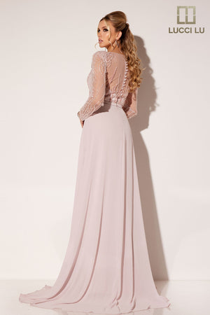 Lucci Lu C8069 Long Sleeves Evening Dress