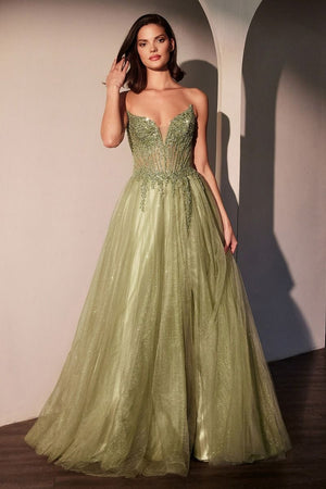 Strapless Layered Tulle A-line Gown CC487