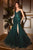Vestido sirena sin tirantes con pedrería CD0214