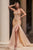Vestido sirena sin tirantes con pedrería CD0214