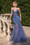 Vestido sirena sin tirantes con pedrería CD0214