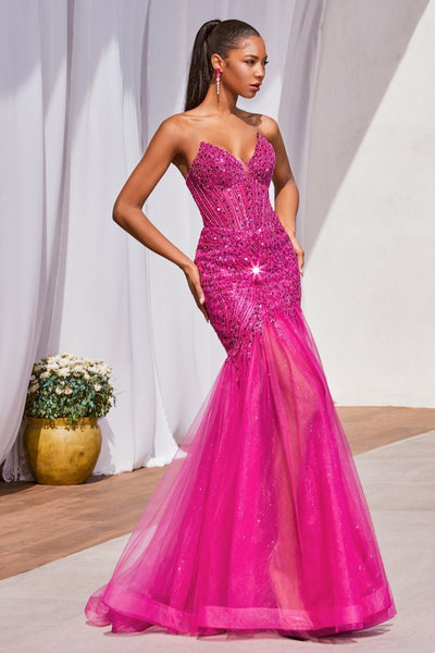 Strapless Beaded Mermaid Dress CD0214 – Sparkly Gowns