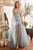 Vestido sirena sin tirantes con pedrería CD0214