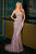 Strapless Crystal and Glitter Evening Dress Ladivine CD728