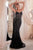 Vestido de noche plateado negro con cuentas CD846