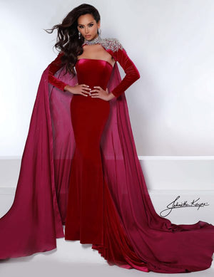 Johnathan Kayne 2453 Stretch Velvet Evening Gown