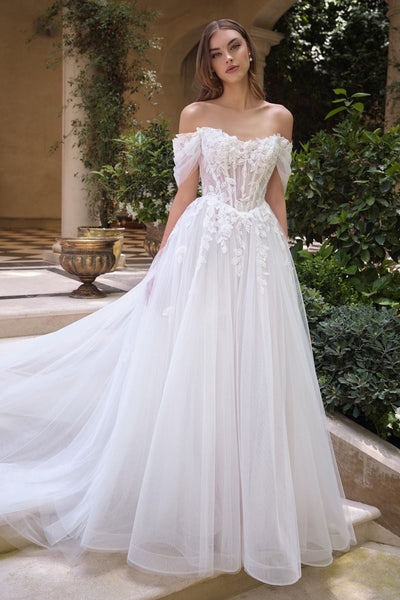 ball gown wedding dress off the shoulder Andrea & Leo WL089 18 / White Aloruh Women's Elegant White wrapped in love please consult our rush Size:Pre-order 2