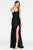 Black satin dress