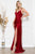 Satin red evening dress