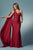 One Shoulder Drape Sleeve Trumpet Skirt Burgundy Evening Gown Nox E475