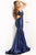 Plunging Neckline Metallic Embellishment Prom Gown Jovani 08157