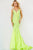 Plunging Neckline Metallic Embellishment Prom Gown Jovani 08157